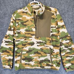 Duluth Trading Co Sweatshirt Mens XL Green Camo Checkpoint Fleece Pullover